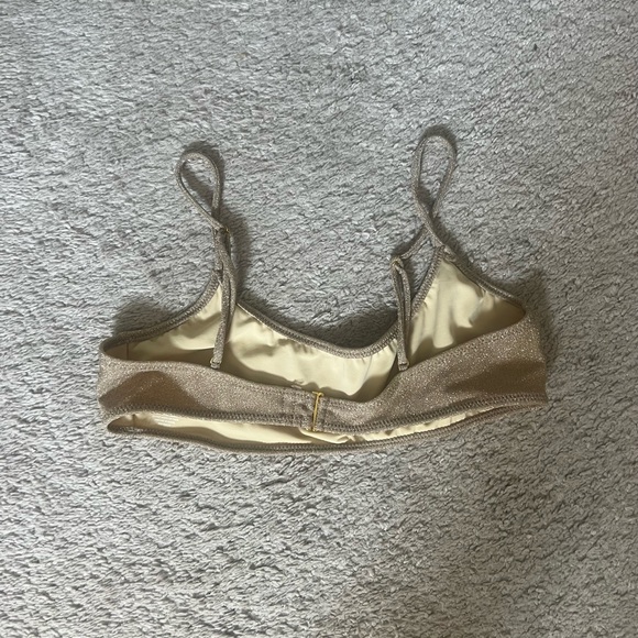 LA Hearts by Pacsun Gold California Lurex Bikini Top - Picture 8 of 9